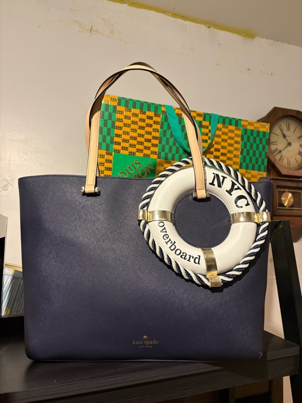 Kate Spade Expand Your Horizons Life Preserver Francis Tote RARE Like New